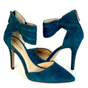 Brand New Gianni Bini Green Teal Suede Ankle Strap Pump Stud Heels Size 8